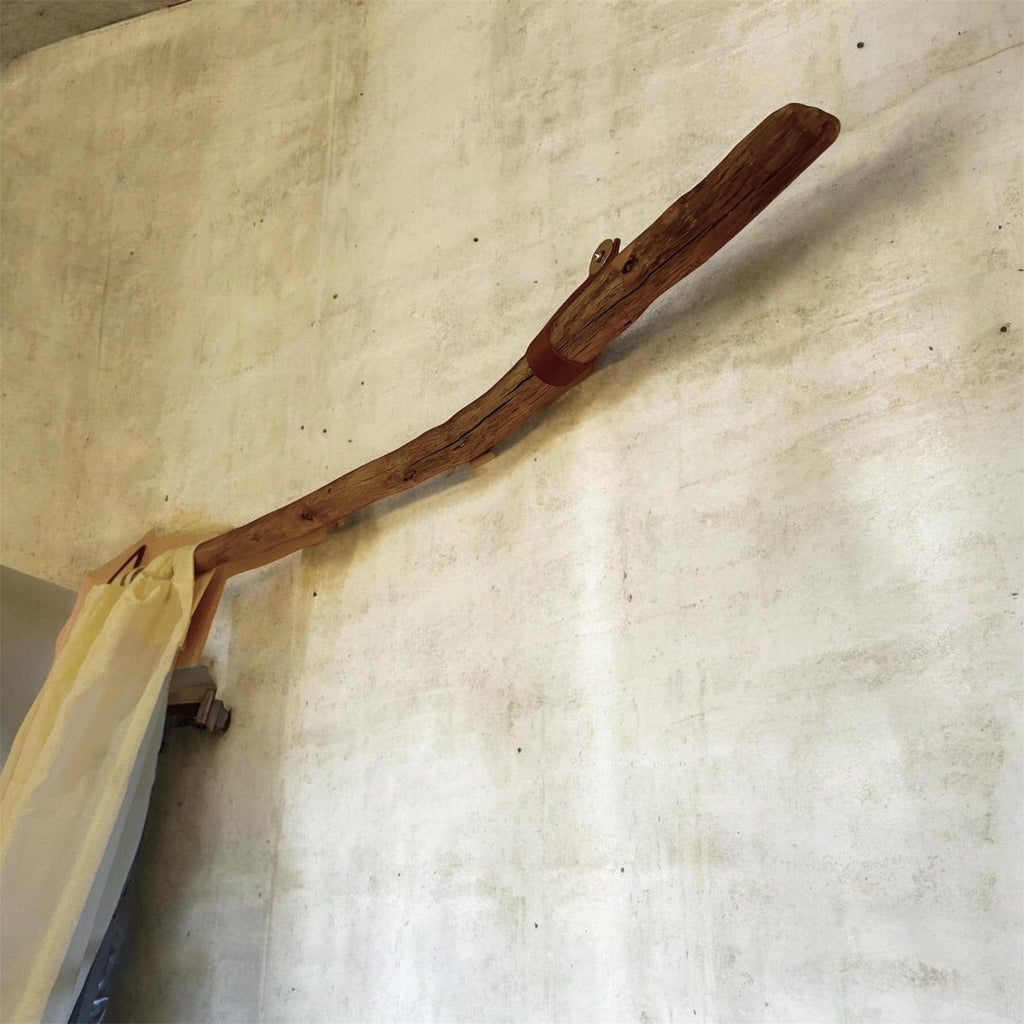 Natural Driftwood Curtain Rod – Handmade Rustic Coastal Window Hardware