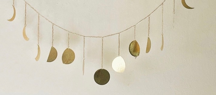 🌙 Malibu Driftwood Crystal Moon Wall Hanging