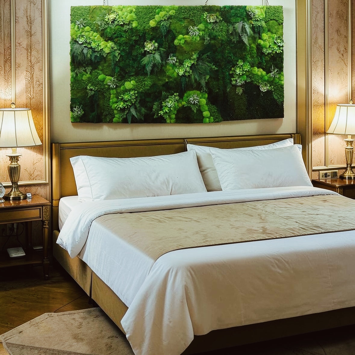 Preserved Moss Wall Art with Succulents – Handmade Botanical Wall Décor