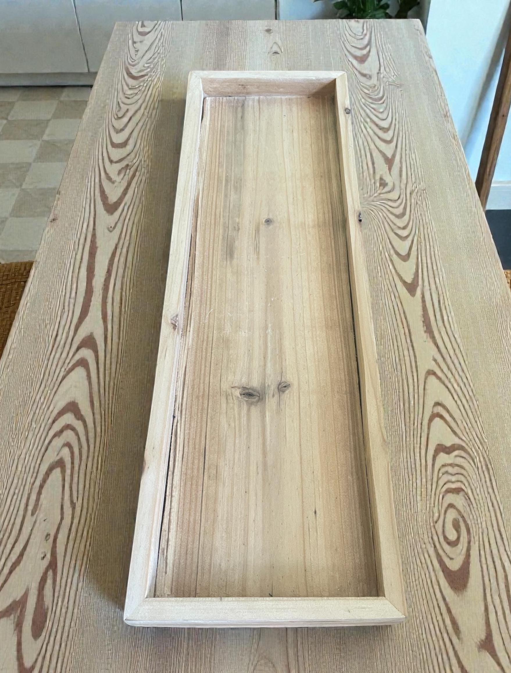 Handmade Wooden Tray Centerpiece – Crystal, Candle & Air Plant Display (19” x 6”)