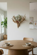 Sculptural Hanging Manzanita Air Plant – Xerographica & Red Tillandsia Abdita – Coastal Modern Wall Art – 20” Statement Piece